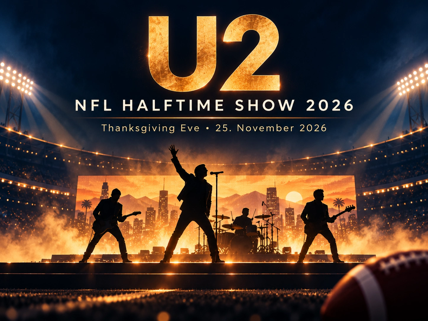 U2 suonano lo spettacolo di metà tempo NFL 2026 – Annunciata la tournée mondiale 2027